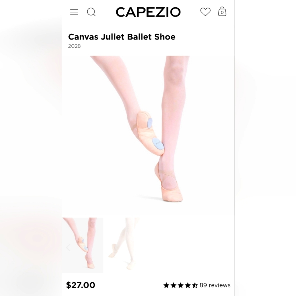 Capezio Canvas Juliet Ballet Shoe 2028 Adult M W Pink New